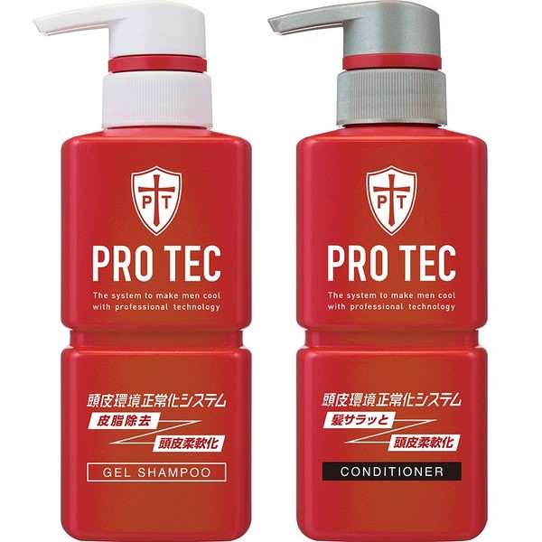 PRO TEC Scalp Stretch Shampoo Pump, 10.6 oz (300 g) (Quasi-drug) + Conditioner Pump 10.6 oz (300 g)