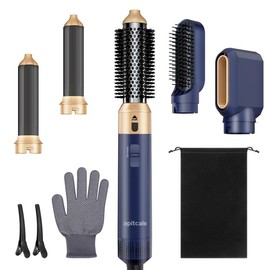 5 in 1 Hair dryer Hot Air Brush Styling Tool Summer Powerful Soft hair care -Curling iron set Hair dryer system with hair measure Hair dryer brush, smoothing brush, curling brush - Hair curler Shaper - Intelligent thermal control, detachable multi shaper:_Black