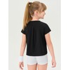 Haloumoning Girls Loose Athletic Shirts Short Sleeve Crop Tops Kids
