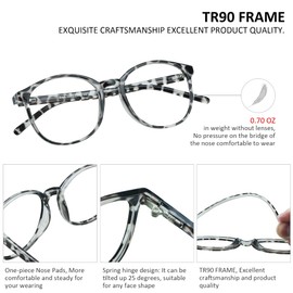 Gafas de bloqueo de luz azul para mujeres/hombres, antifatiga ocular, lectura de computadora, gafas de TV, elegante marco ovalado, antideslumbramiento (leopardo, aumento de 3,50)