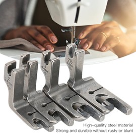 Prensatelas de Dobladillo Enrollado, 4 Piezas Prensatelas para Máquina de Coser, Prensatelas de Rodillo Industrial de Acero Inoxidab Accesorios para máquinas de Coser Planas