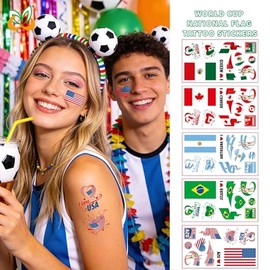20PCS Láminas Tatuajes Temporales Con La Bandera de México, Pegatinas de Tatuajes para Mundial 2026, Adhesivos de Transferencia Facial. Ideales para E