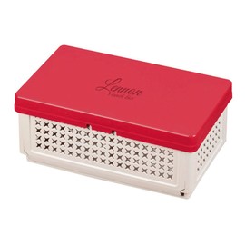 Pearl Metal Lennon Folding Lunch Box with Dividers, Red, Made in Japan; When in Use: Width 6.9 x Depth 4.1 x Height 3.0 inches (175 x 105 x 75 mm), When Stored (W x D x H): 6.9 x 4.1 x 0.6 inches (175 x 105 x 15 mm) D-2305