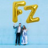 TONIFUL 40 Inch Large Gold Z Letter Balloons Jumbo Helium
