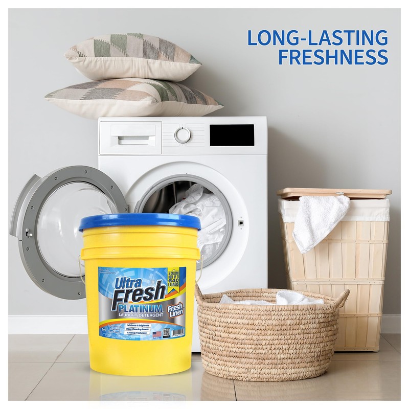 Ultra Fresh 5 Gallon Platinum Liquid Laundry Detergent Washing Soap