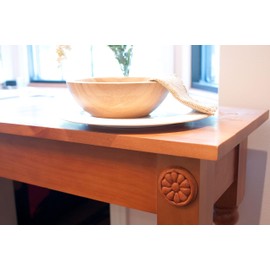 Osborne Embossed Wood Decorative Circle Rosette in Knotty Pine, Carved Wooden Ornament for Furniture, Walls, Cabinetry and More, Ornate Wood Design, Unfinished Wood That is Ready for Staining