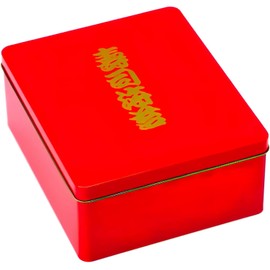 JapanBargain 1633, Sushi Nori Kan Japanese Seaweed Container for Japanese Restaurant Sushi Chef, Full Size Seaweed, Red Color, Made in Japan, 4-Pack