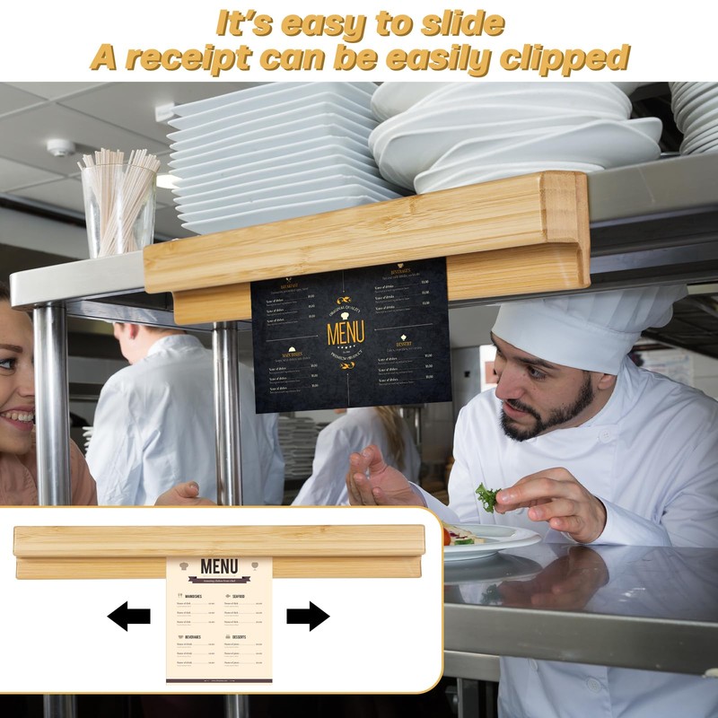 AmazingSpark 2 Pack Restaurant Ticket Holder 16 Inch Bamboo Receipt