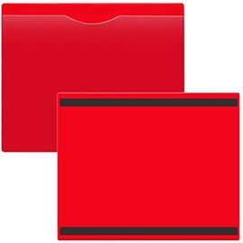 StoreSMART - File Jacket with Magnetic Back - 10-Pack - Red Plastic Back, Clear Plastic Front - Heavy Duty - FJ85PQRM-10