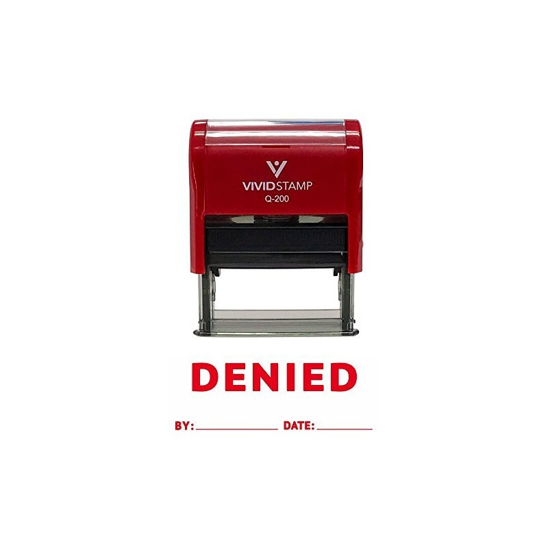 DENIED By Date Self Inking Rubber Stamp (Red Ink) Medium