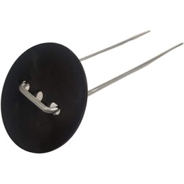 Farm Plastic Supply - Ground Staple Cap and Stake for Moisture Barriers, Poly Sheeting, Ground/Weed Cover, Staple Cap, (Black) (50 Count)