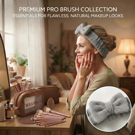 OneNyx 42 Piece All‑In‑One Makeup Brush Set for Women with Bag/Wash Bag