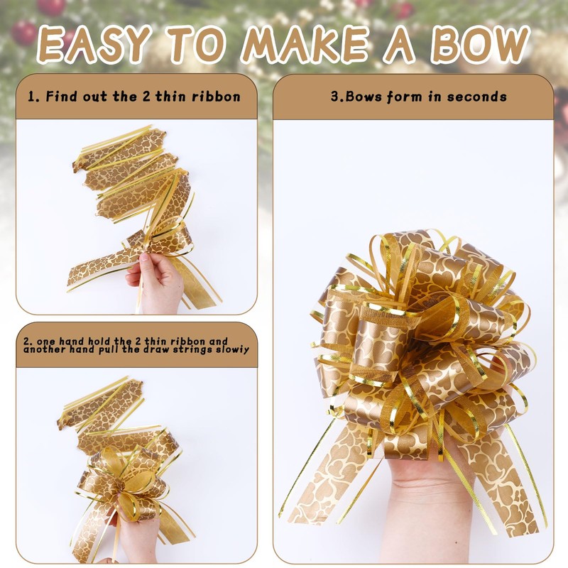 6 PCS Large Pull Bows,6 inches Gift Bows for Gift