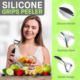 Stainless Steel Vegetable & Fruit Peeling Set, Comfortable Non-Slip Handle Grip Y & I Shaped Peeler For Potato, Carrot, Apple, Veggie & Cucumber, Pumpkin, Kitchen & Dinning Gadgets For Home, 1 Pack