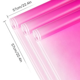 RUSPEPA 20 Sheets Flower Wrapping Paper - Hot Pink Gradient Color Plastic Packaging - Waterproof Floral Bouquet Wrapping Paper - Florist Supplies Packaging for Birthday, Wedding, DIY Crafts