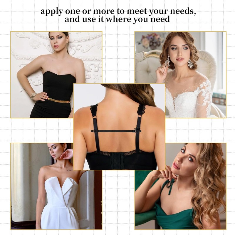 3 Pairs Bra Strap Clips Women's Bra Strap Holders for