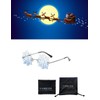 YAMEIZE Snowflake Shape Rimless Sunglasses Novelty Unique Party Eyeglasses Christmas