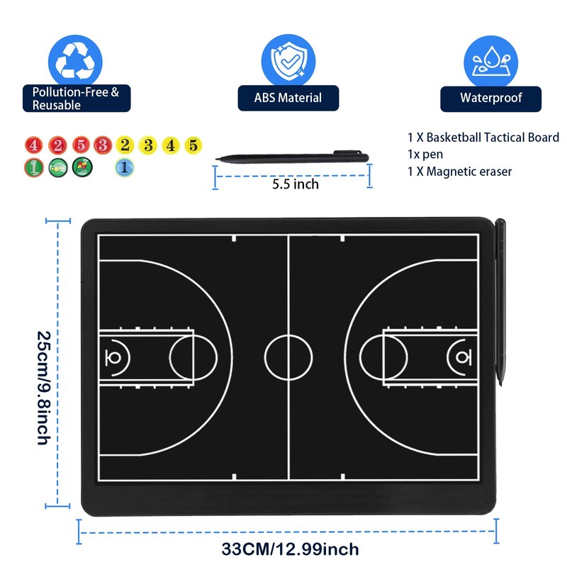 Electronic 16 inch Basketball Coaching Boards, Portable Erasable Pro Strategy