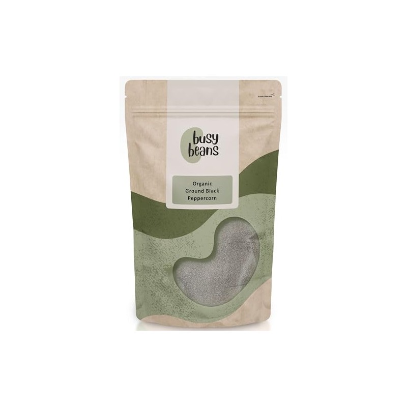 Organic Ground Black Peppercorns - Certified Organic - by Busy