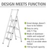 Aluminium Design Folding Stepladder 4-Step White Household Ladder