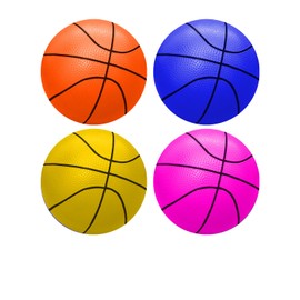 ABAJI Mini Basketballs 4 Pack 5" Balls Rubber Material for Mini Hoop Toddlers Kids Teenagers Pool Indoors Outdoors Toy