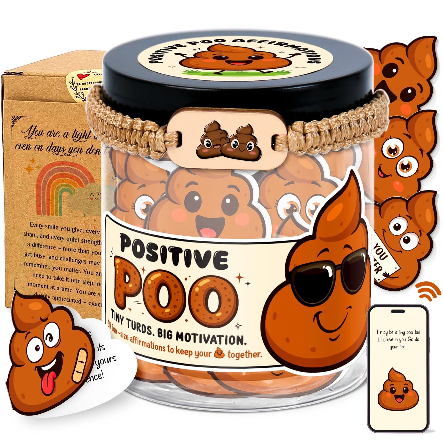 Positive Poo Affirmation Cards - Emotional Support Poop - Poop Gifts ...