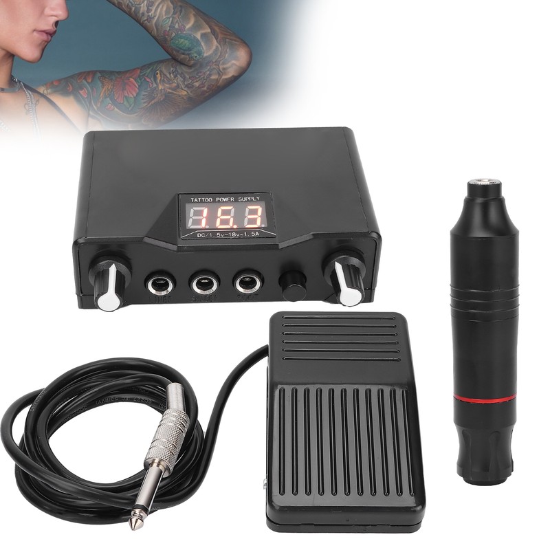 Professional Tattoo Pen Kit Tattoo Machine Foot Pedal Power Supply