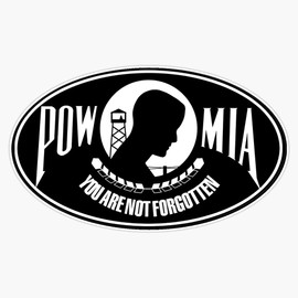 HOF Trading Pow Mia Oval Vinyl Sticker Waterproof Decal Laptop Wall Window Bumper Sticker 5"
