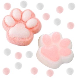 HTTDSLF Cat Paw Squishy, Squeeze Toys, Fufu Squishy, Cat Paw Squishy Toy, Cat Squishy, Squishy Cat, Squishy Toys, Squishy Fidget Toys, Stress Toys, Perfect for Anxiety, Relaxation (Pink and White)