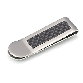 DonDon Men's Money Clip Stainless Steel Carbon Look