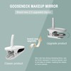 10X Magnifying Clip on Makeup Mirror Gooseneck, 6.5" Vanity Mirror