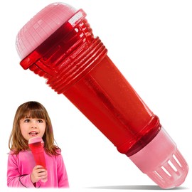 Novelty Place Echo Mic for Kids and Toddlers - Battery-Free Magic Karaoke Microphone Voice Amplifying Retro Toy for Singing, Speech & Communication Therapy - 10" (Red & Pink)