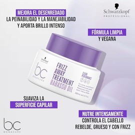 Schwarzkopf Professional BONACURE - Frizz Away Mascarilla Tratamiento Aceite de Babasú 200 ml, Tratamiento Intensivo, Controla y Nutre el Cabello, Antiencrespamiento, Mejora Desenredado, Peinabilidad y Manejabilidad