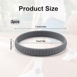 Gosknor 2pcs Grey Patellar Tendon Support Straps, Silicone Exercise Strap Elastic Knee Stabilizer Patella Band for Basketball Running Volleyball Sport Essentials Accessories