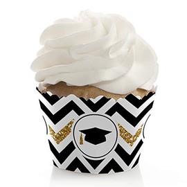 Big Dot of Happiness Gold Tassel Worth The Hassle - Graduation Party Decorations - Party Cupcake Wrappers - Set of 12