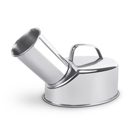 Smowfes Stainless Steel Outdoor Urinal for Men - 360° Spill-Proof Portable Urinal with Anti-Splash Design, Heavy-Duty Steel Construction for Backyard, Camping, Job Sites - Easy Clean