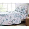 JSD White Blue Floral Printed Sheet Set King Size, 4