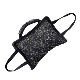 WOONEKY Indestructible Dog Chew Toy Jute Bite Pillow 3 Handles Teething Puppy Toy for Outdoor Training