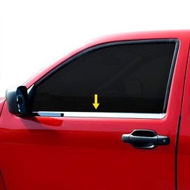 Made in USA! Compatible with 2000-2006 Chevy Silverado Regular Cab 2PC Stainless Steel Chrome Window Sill Overlay