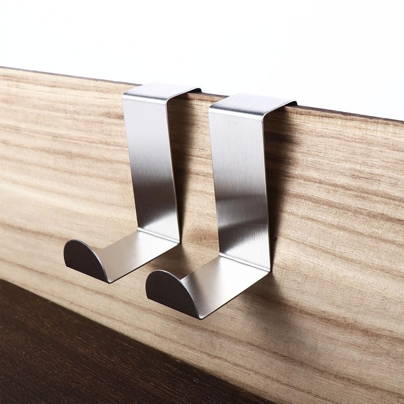Vctitil 2Pcs Stainless Steel Over The Door Hooks,Z Shape Back