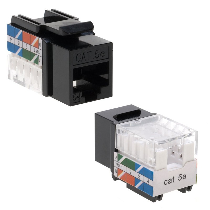 SATMAXIMUM RJ45 Cat5e Keystone Ethernet Wall Jack Punch Down UTP