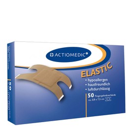 ACTIOMEDIC® Elastic Finger Joint Plasters I Specially Shaped & Hypoallergenic Plasters I Skin-Friendly Plasters Ideal for Leisure and Work I ISO Certified Manufacturing I Pack of 50