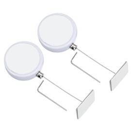 PATIKIL 1.5m / 4.9Ft Retractable Remote Control Tether, 2 Pcs Security Remote Cable Lock Adjustable Cable Leash Length for TV Remote Control Gaming Controller, White (Square Iron Cap)