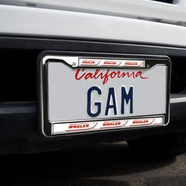 Boston Whaler Red Logo Full Size Standard License Plate Metal Frame