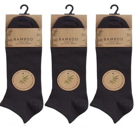 Pandastick 3 Pairs of Men's Bamboo Trainer Liner Socks UK Size 6-11 (Black) (40B589)