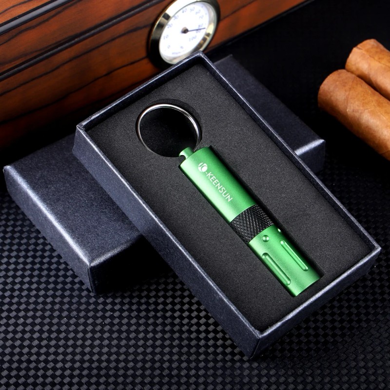 KEENSUN Luxury 2-in-1 Cigar Draw Enhancer 9mm Punch Cutter, 2-5