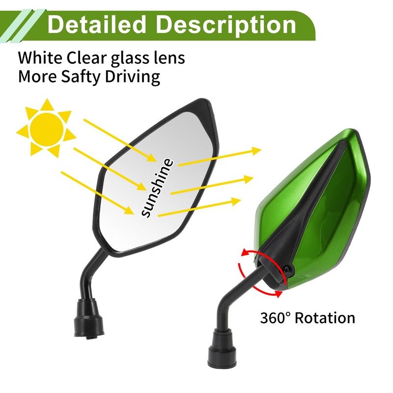 HOPESPANNER Universal Motorcycle Rear View Mirrors Adjustable Bar End Side