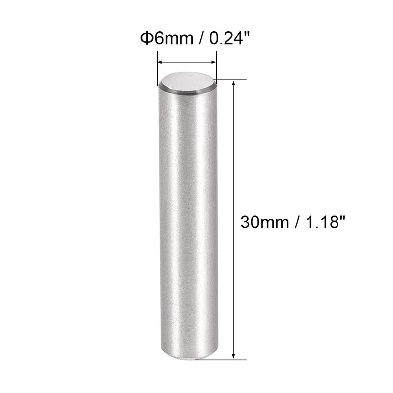 sourcing map 25Pcs 6mm X 30mm Dowel Pin 304 Stainless