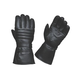UNIK JUST FOR BIKERS Cowhide Gauntlet Winter Motorcycle Gloves – Windproof, Water-Resistant, All-Weather Riding Gloves with Rain Covers and Adjustable Straps