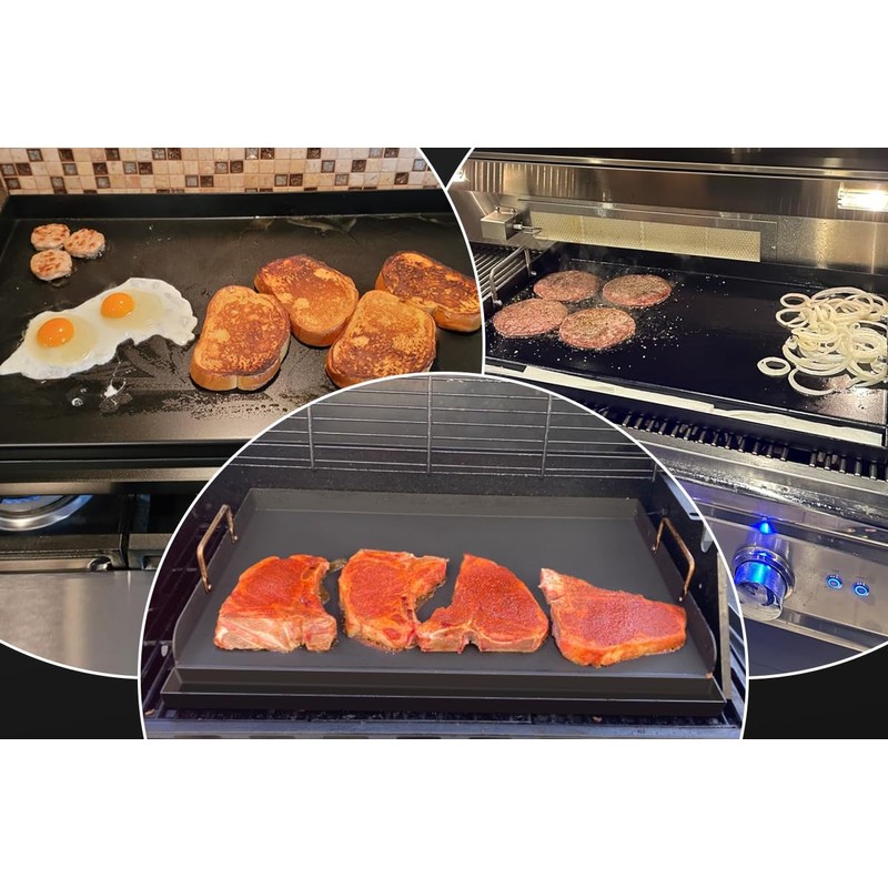 Utheer 17" x13" Nonstick Cast Iron Griddle for Gas Grill,